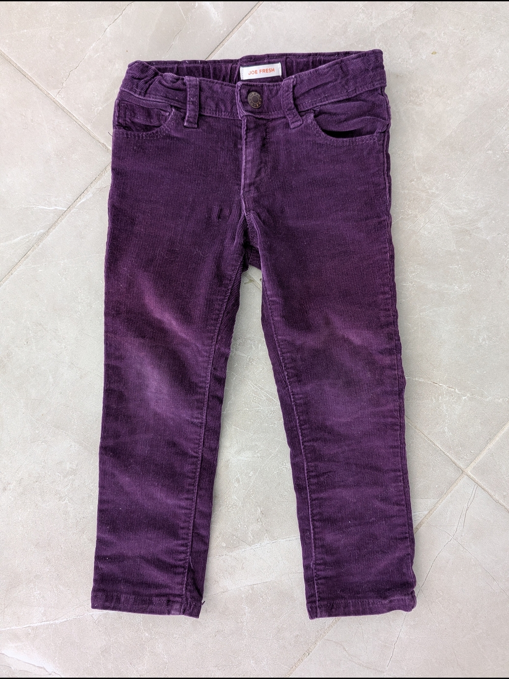 5/$35 Joe Fresh Purple Corduroy Pants – Size 3 Years